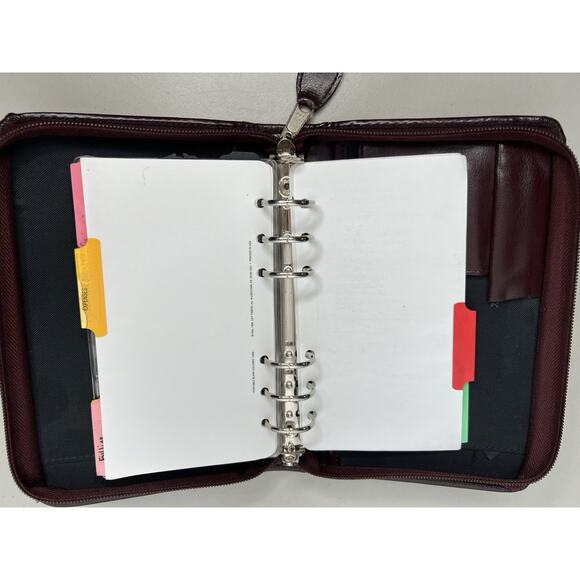 Vintage DayTimer Day Planner Burgundy Faux Leather - Picture 13 of 16